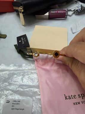 kate spade Gold Bangle with Black Spade Accent and Crystal